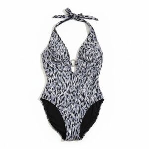 MICHAEL Michael Kors Black and Gray One Piece Swimsuit